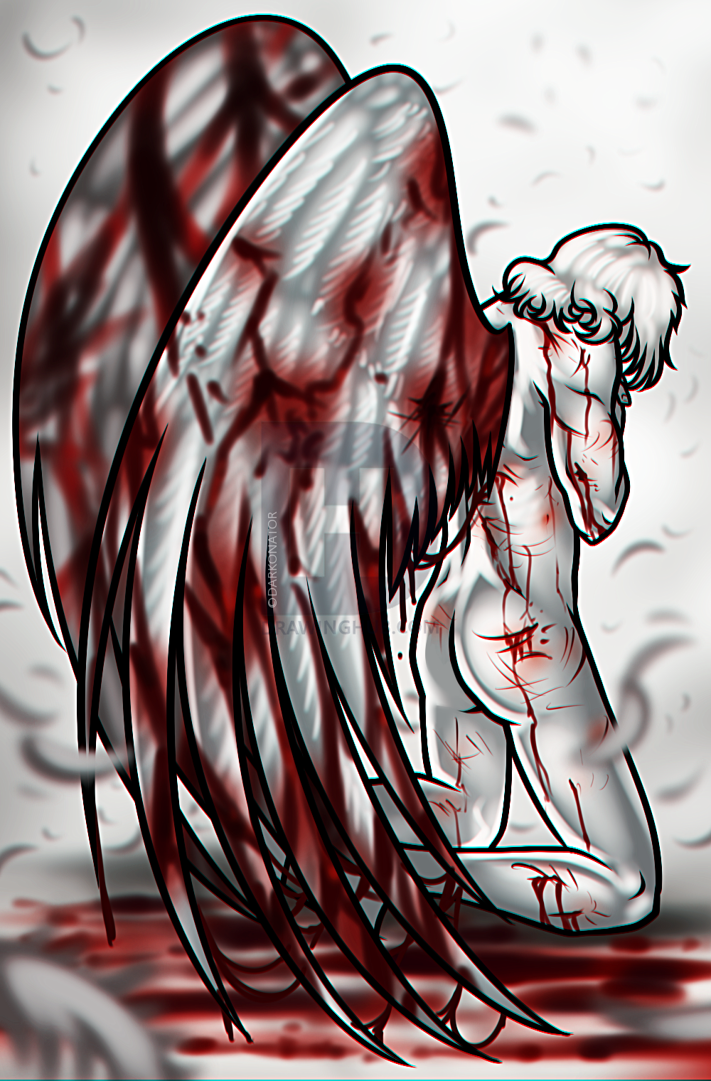 1000x1520 How To Draw A Praying Angel, Step - Kneeling Angel Drawing