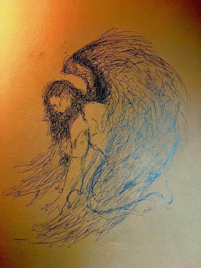 675x900 Kneeling Angel Drawing - Kneeling Angel Drawing