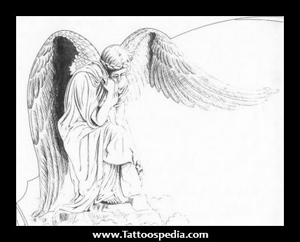 428x346 Kneeling Angel Tattoos - Kneeling Angel Drawing