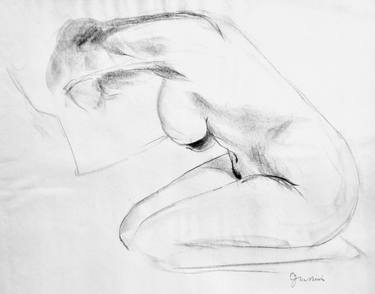 375x294 kneeling female arms over head drawing - Kneeling Drawing