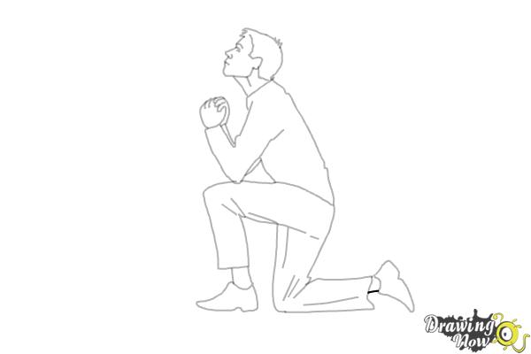 600x400 how to draw a person on their knees, kneeling - Kneeling Drawing