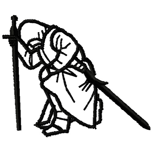 500x500 kneeling knight embroidery designs, machine embroidery designs - Kneeling Knight Drawing