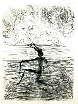 300x400 Kneeling Knight Etching - Kneeling Knight Drawing