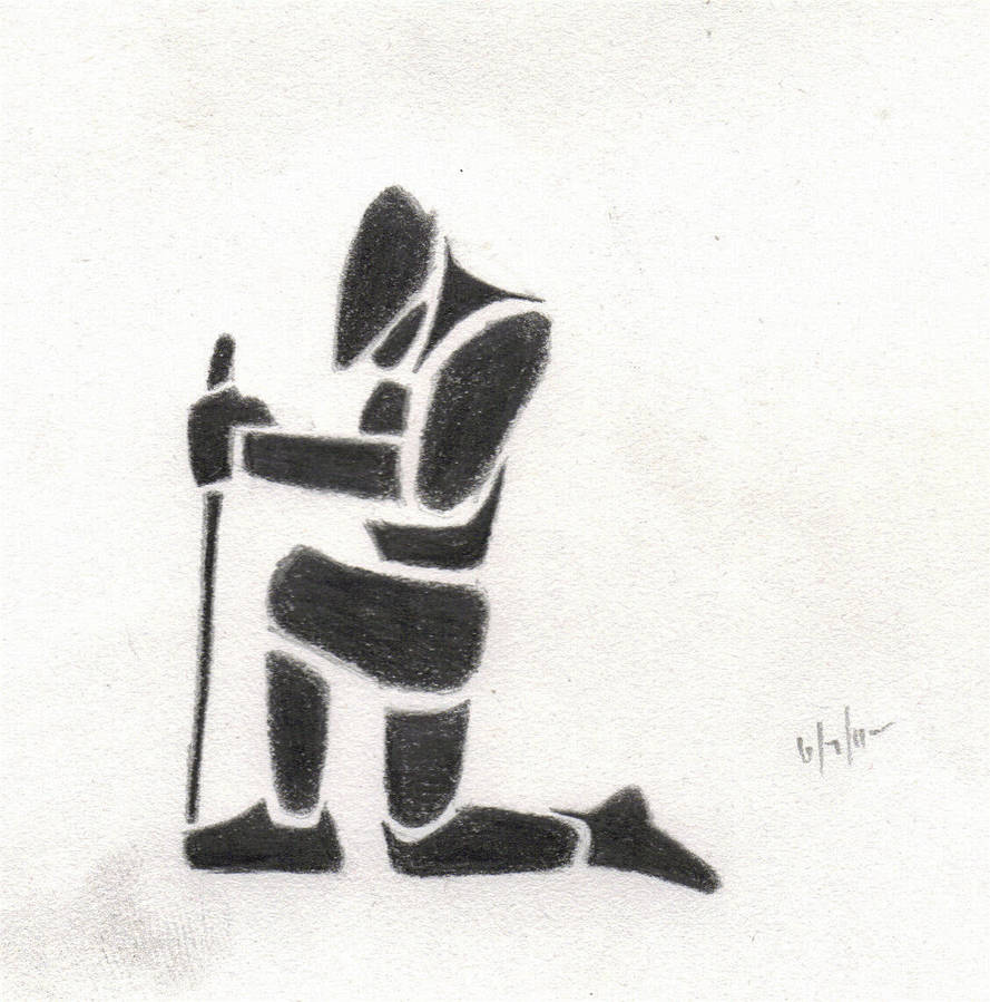 889x899 Kneeling Knight - Kneeling Knight Drawing