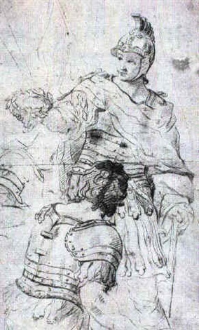 284x470 a warrior crowning a kneeling soldier - Kneeling Soldier Drawing