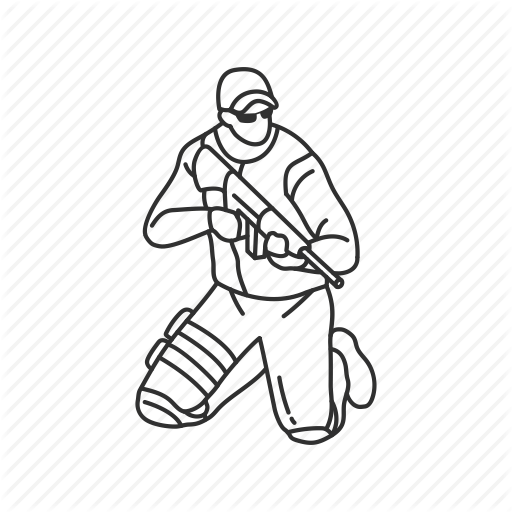 512x512 Collection Of Free Soldier Drawing Gun Download On Ui Ex - Kneeling Soldier Drawing