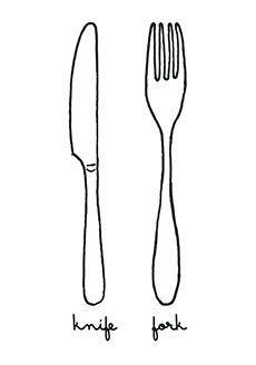 230x328 knife fork tattoo - Knife And Fork Drawing