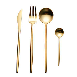 300x300 Sets Stainless Wire Drawing Flatware Golden Knife - Knife And Fork Drawing