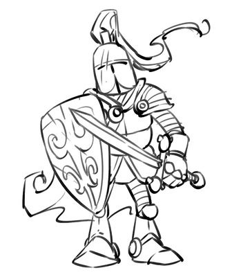 336x400 Cartoon Knight Coloring - Knight Cartoon Drawing