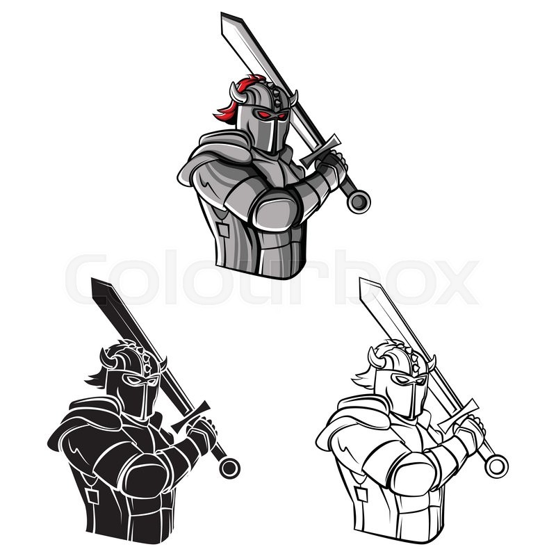 800x800 Coloring Book Knight Warrior Cartoon Stock Vector Colourbox - Knight Cartoon Drawing