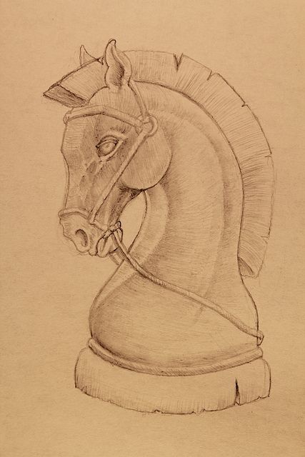 427x640 Knight Sketch - Knight Chess Piece Drawing