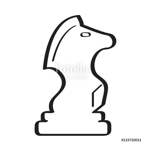 500x500 sketch of a knight chess piece stock image and royalty free - Knight Chess Piece Drawing