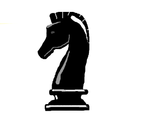300x250 Black Knight - Knight Chess Piece Drawing