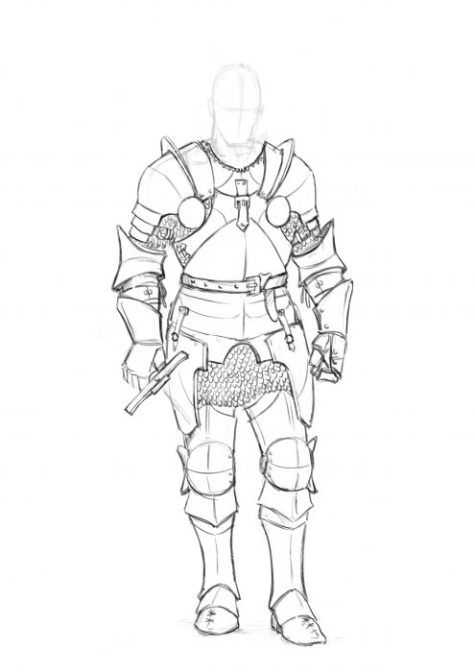 475x672 How To Draw A Knight Step - Knight Drawing
