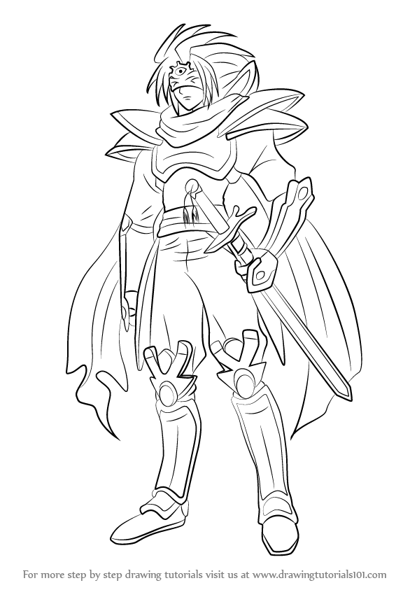 596x843 learn how to draw knight of silence, gallatin from cardfight - Knight Drawing