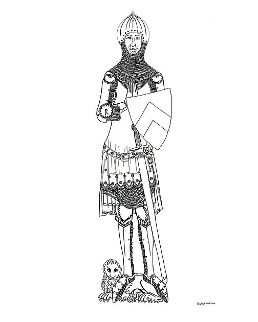 504x630 Medieval Knight Drawing Poster - Knight Drawing