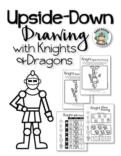 464x600 How To Draw Knights Dragons Upside Down Drawing, Roll Draw + - Knight Drawing For Kids
