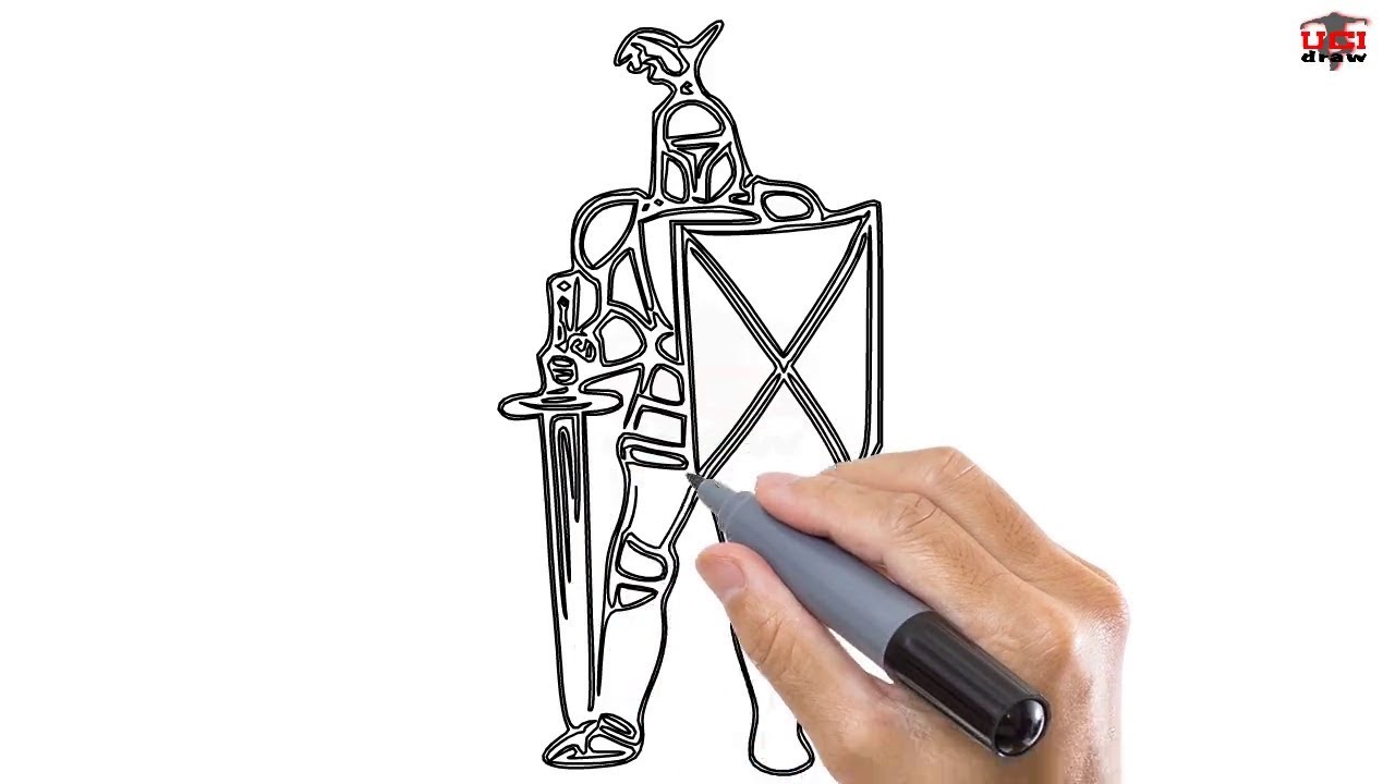 1280x720 How To Draw A Knight Easy Step - Knight Drawing For Kids