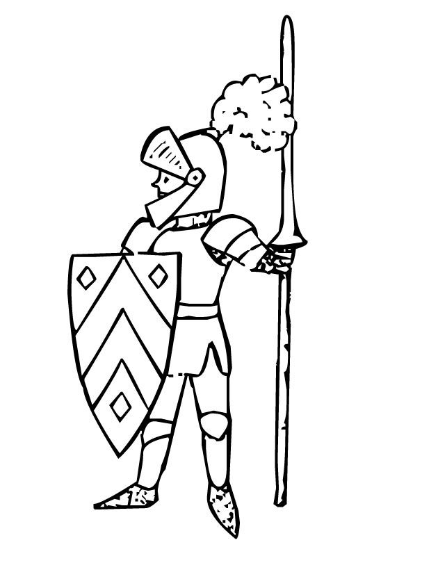 630x810 Printable Knight Coloring - Knight Drawing For Kids