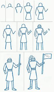 186x320 Easy Knight To Draw Art Project Printables Drawings, Art - Knight Drawing For Kids