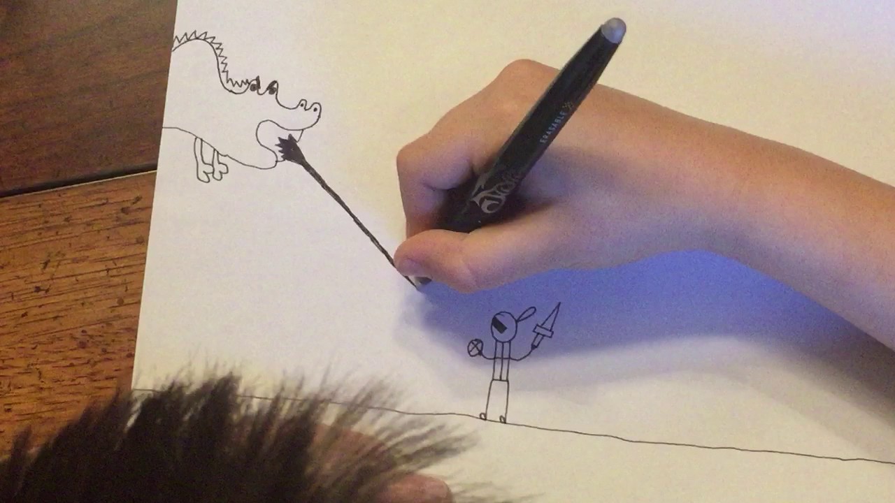 1280x720 How To Draw A Dragon Fighting A Knight - Knight Fighting Dragon Drawing