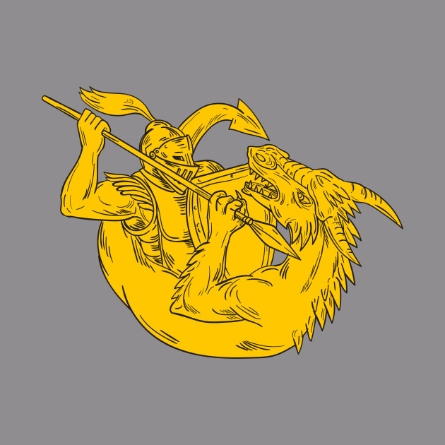 630x630 Knight Fighting Dragon Spear Drawing - Knight Fighting Dragon Drawing