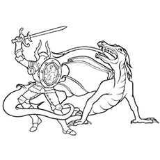 230x230 Top Free Printable Dragon Coloring Pages Online - Knight Fighting Dragon Drawing