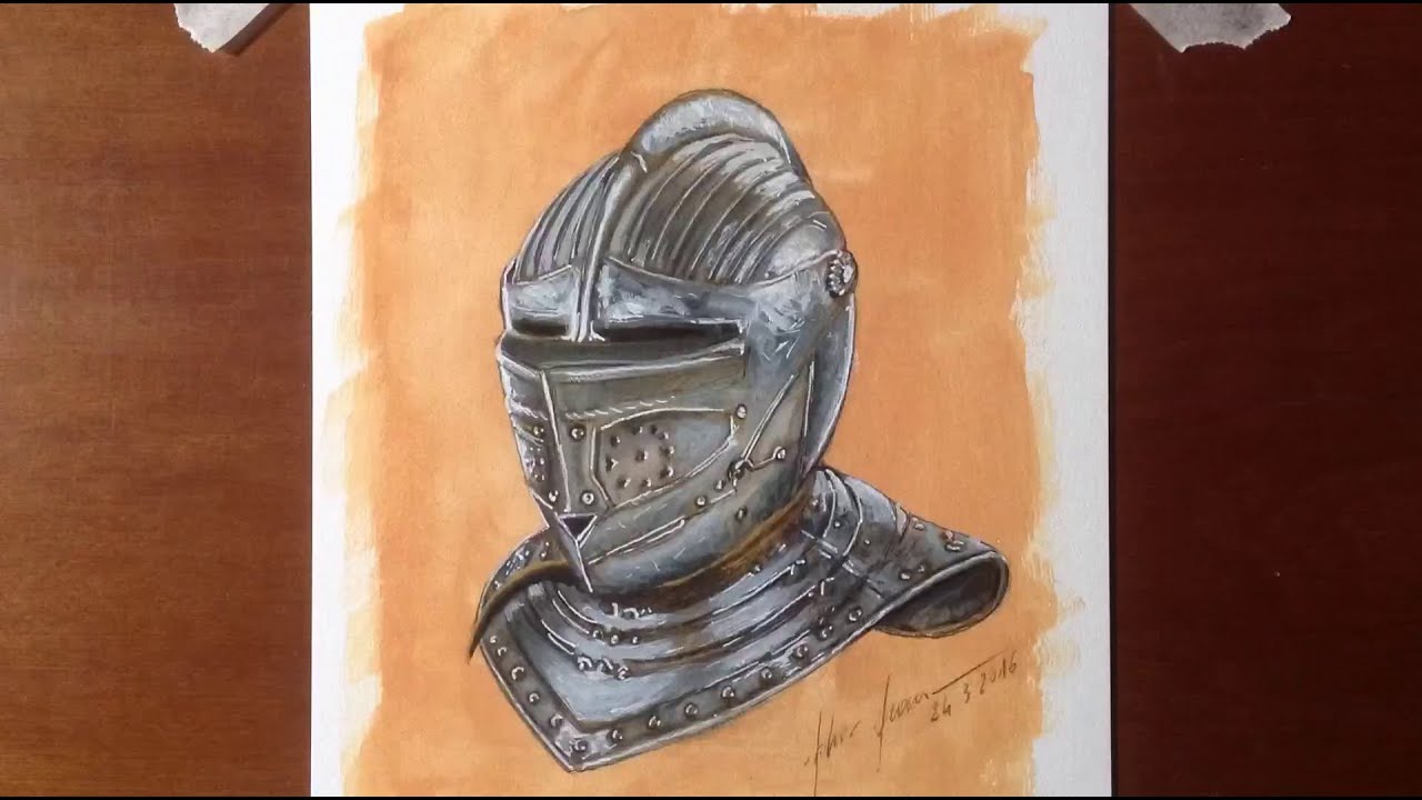 1280x720 How I Draw A Medieval Knight Helmet - Knight Helmet Drawing