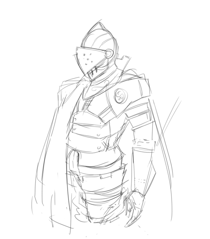 Drawn Knight Line Drawing - Knight In Armor Drawing. 