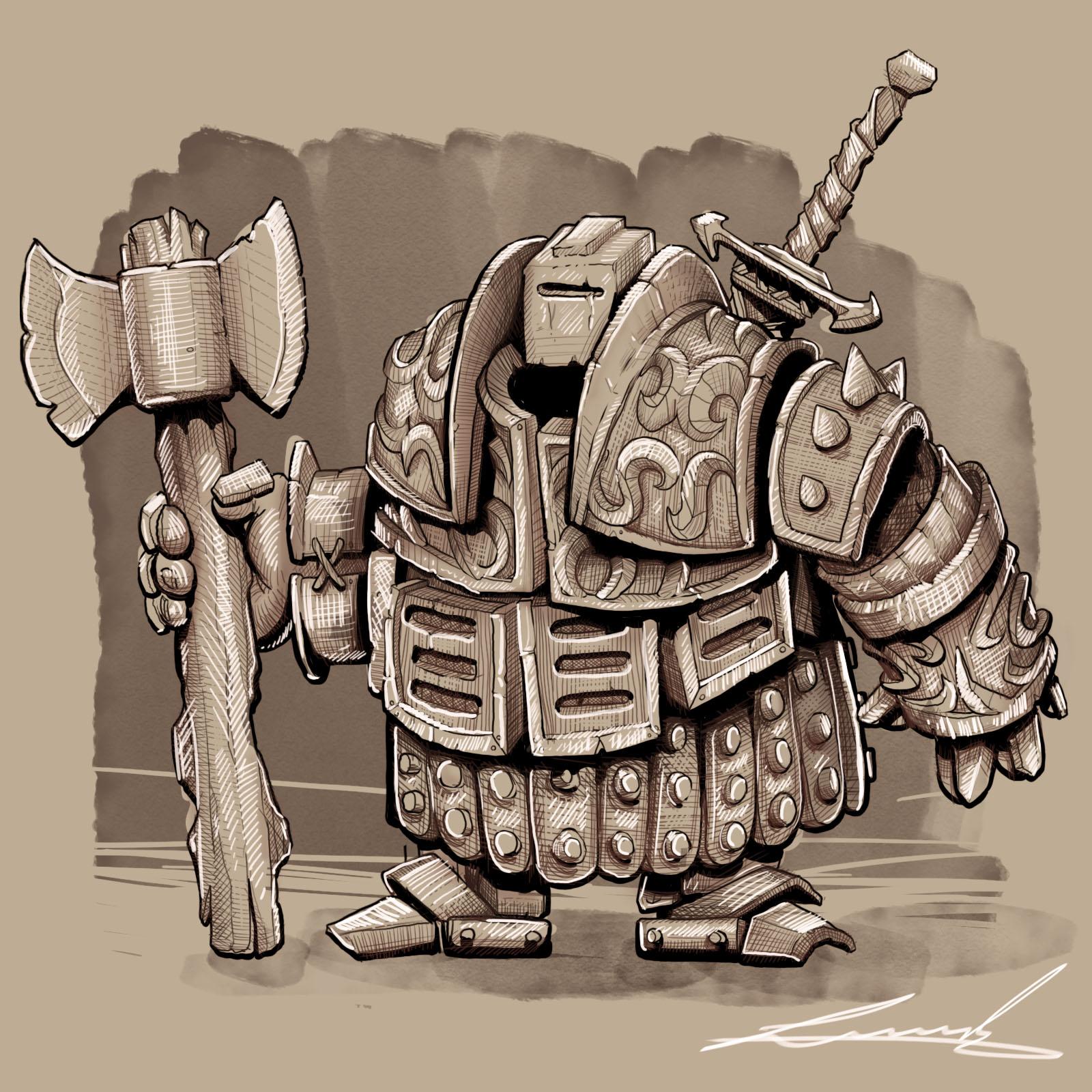 1600x1600 Heavy Armor Knight - Knight In Armor Drawing