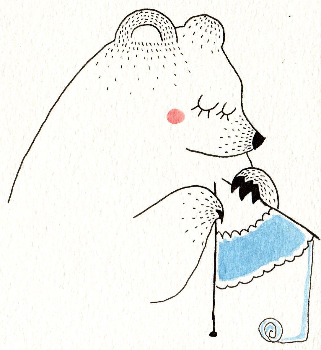 1087x1186 knitting bear - Knitting Drawing