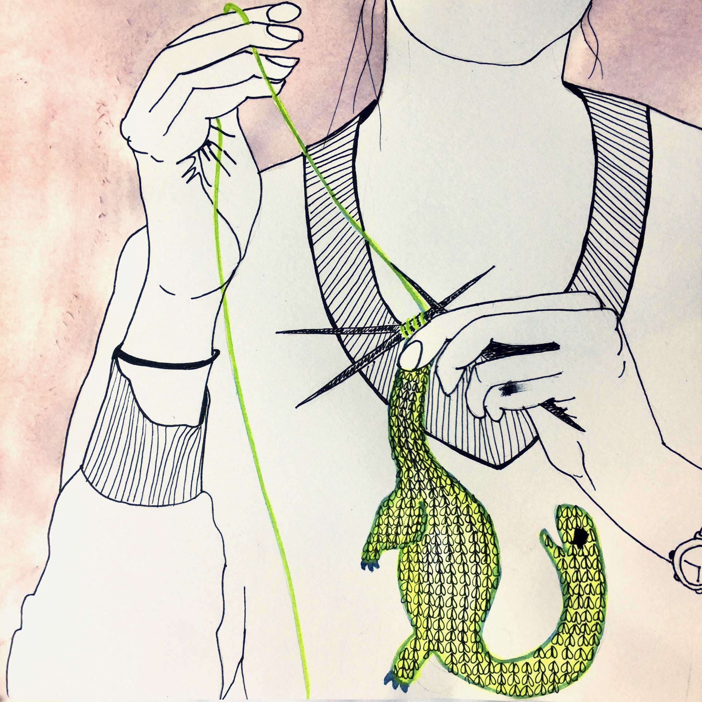 2397x2397 yarn birdy drawing knitting - Knitting Drawing