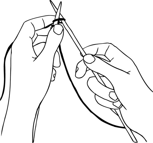 500x470 how to knit the basics designsponge - Knitting Needles Drawing