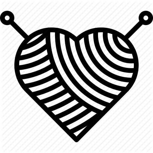 512x512 artisan, craft, handmade, heart, knitting, needles, yarn icon - Knitting Needles Drawing