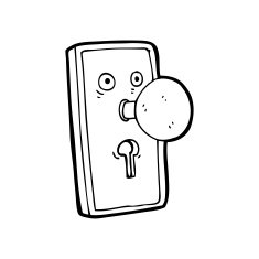 235x235 line drawing cartoon door knob free image - Knob Drawing