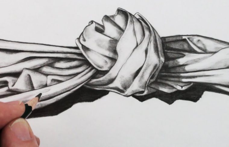 760x490 How To Draw A Realistic Fabric Knot Narrated Art Tutorial - Knot Drawing