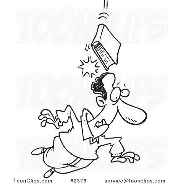 581x600 cartoon black and white line drawing of a book of knowledge - Knowledge Drawing