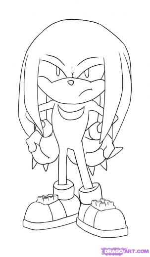 303x520 learn how to draw knuckles, sonic characters, pop culture, free - Knuckles Drawing