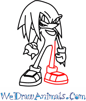 300x350 How To Draw Knuckles The Echidna - Knuckles The Echidna Drawing