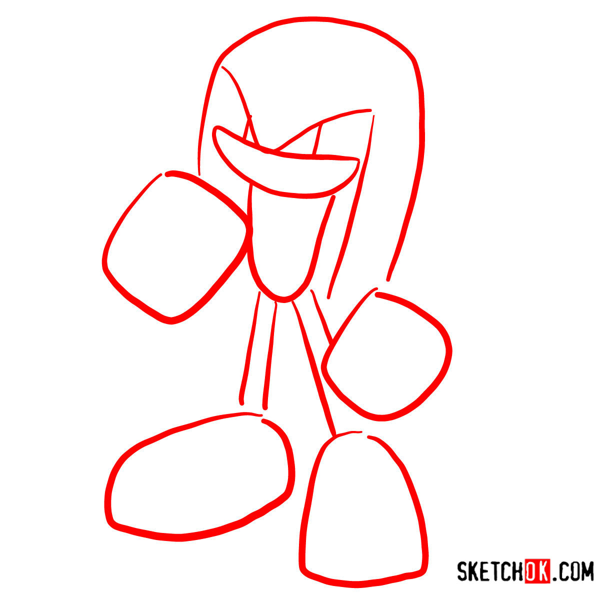 1200x1200 How To Draw Knuckles The Echidna Sonic The Hedgehog - Knuckles The Echidna Drawing