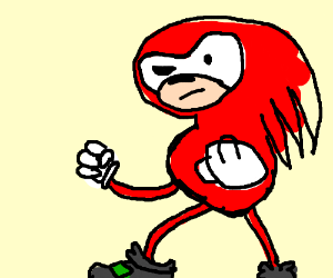 300x250 Knuckles The Echidna Drawing - Knuckles The Echidna Drawing
