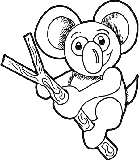 450x517 How To Draw Koalas - Koala Bear Cartoon Drawing