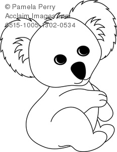232x300 Clip Art Image Of A Cartoon Baby Koala Bear - Koala Bear Cartoon Drawing