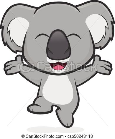 390x470 Happy Koala Jumping Clipart Picture Of A Happy Koala Cartoon - Koala Cartoon Drawing