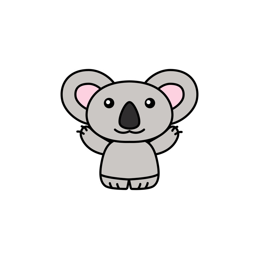 Simple Cute Cartoon Koala Drawing ~ Drawing Easy
