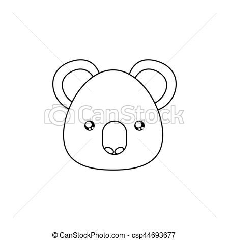 450x470 Koala Drawing Face Abstract Animal Line Drawing Face On A White - Koala Drawing