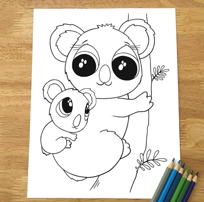 794x787 Cute Koala Bear Coloring - Koala Drawing Cute