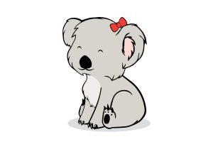 300x210 cute koala bear drawing cute drawing koala girl isolated on a blue - Koala Drawing Cute