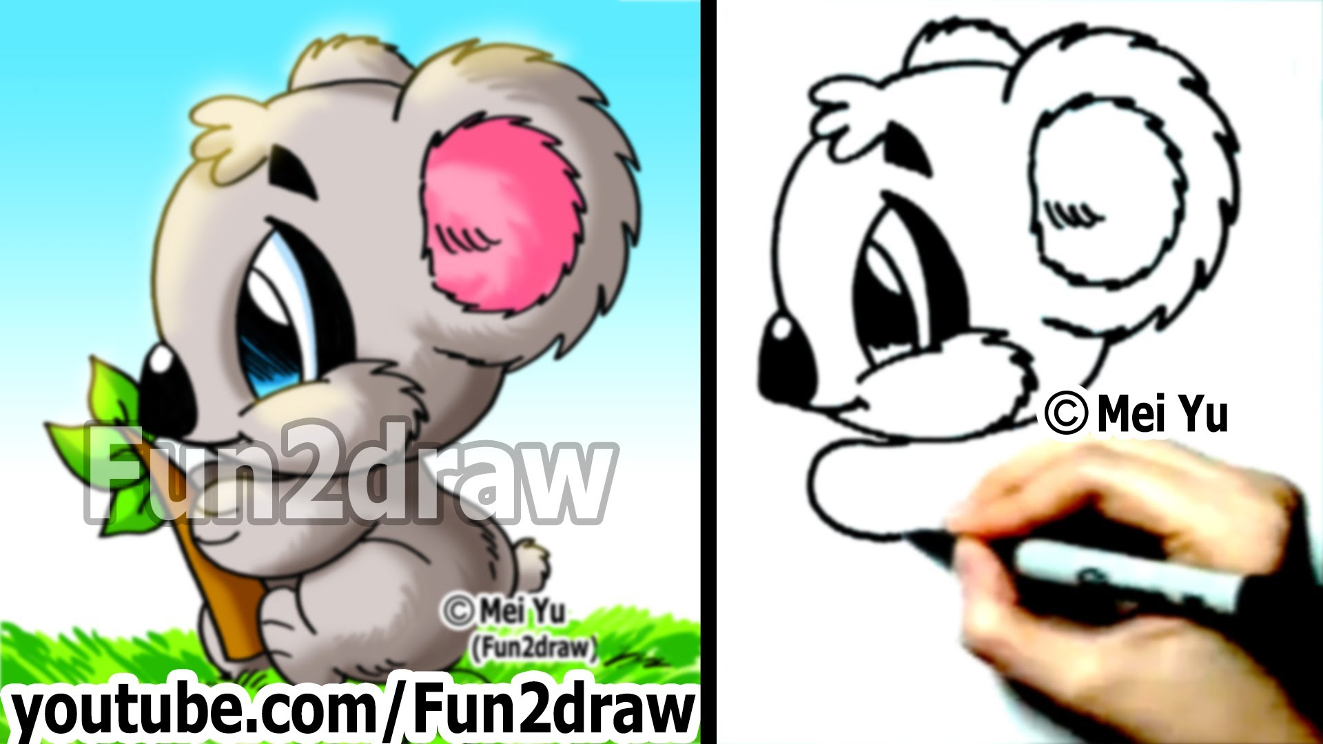 1920x1080 Cute Koala Drawing How To Draw Cartoon Animals How To Draw - Koala Drawing Cute