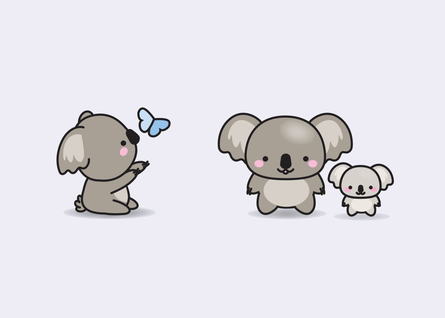 1500x1073 Premium Vector Clipart - Koala Drawing Cute